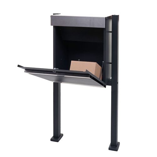 Boîte à Colis Sur Pieds En Acier Inoxydable Anthracite 120x59x36 Cm 04_0005909