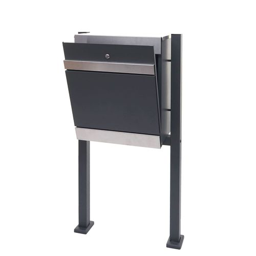 Boîte à Colis Sur Pieds En Acier Inoxydable Anthracite 120x59x36 Cm 04_0005909