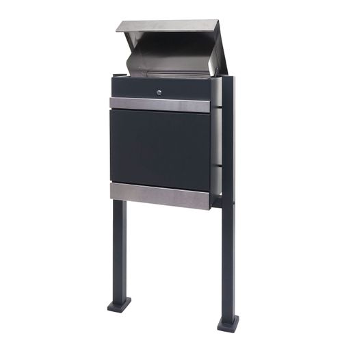 Boîte à Colis Sur Pieds En Acier Inoxydable Anthracite 120x59x36 Cm 04_0005909