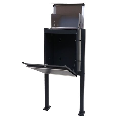 Boîte à Colis Sur Pieds En Acier Inoxydable Anthracite 120x59x36 Cm 04_0005909