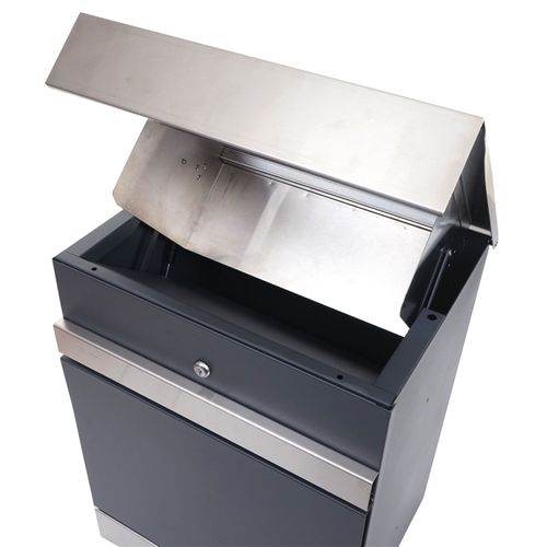 Boîte à Colis Sur Pieds En Acier Inoxydable Anthracite 120x59x36 Cm 04_0005909