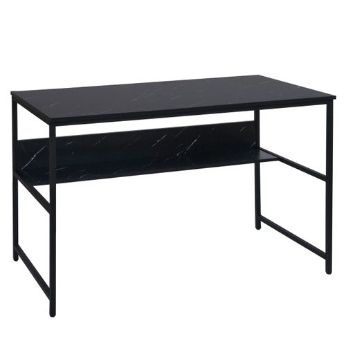 Bureau Table D'ordinateur Paroi Arrière Sous Le Plateau De Table Métal Mdf 120 X 60 Cm