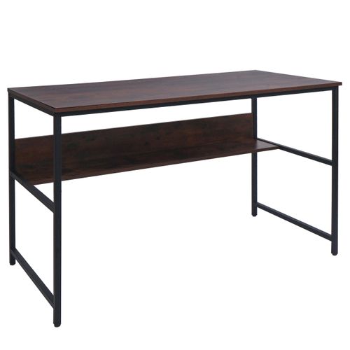 Bureau Table D'ordinateur Espace De Rangement Sous Le Plateau De Table 120x60 Cm En Mdf