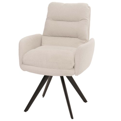 Chaise De Salle à Manger Chaise De Cuisine Pivotante Position Automatique Tissu/textile Bouclé Bla