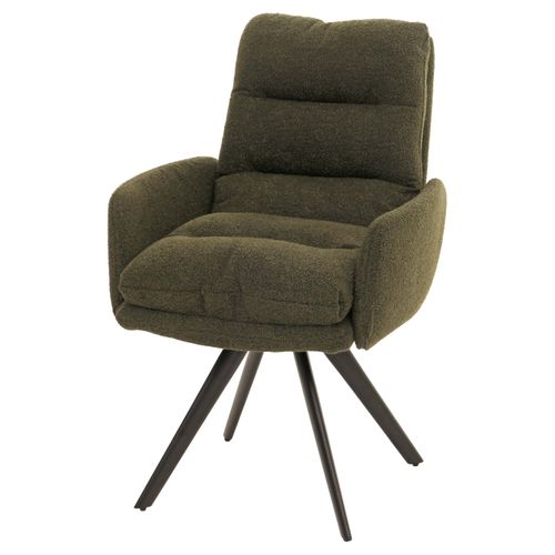Chaise De Salle à Manger Chaise De Cuisine Pivotante Position Automatique Tissu/textile Bouclé Ver