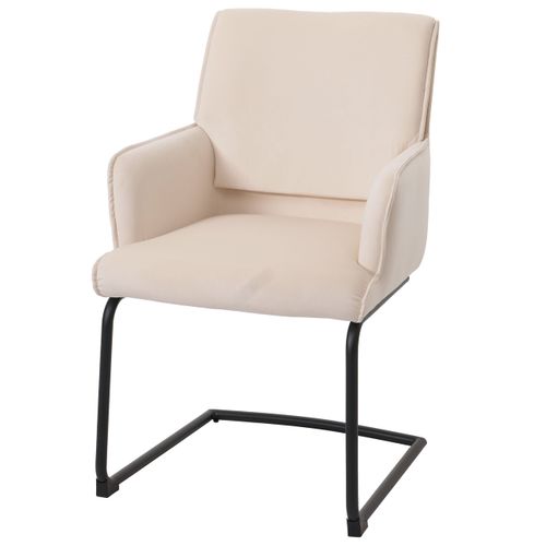 Chaise De Salle à Manger X1 Design Moderne En Tissu Crème-beige Cadre En Fer 04_0006300