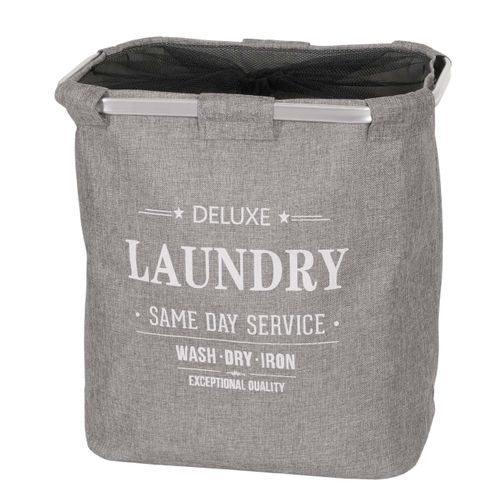 Panier à Linge Bac à Linge Avec Filet 1 Compartiment 56 X 49 X 30 Cm 82l Gris 04_0006477