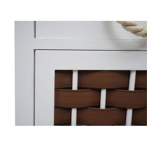 Commode Polyvalente Armoire Avec Tiroir 55x39,5x28,5 Cm Polyrotin Marron Bois Blanc 04_0006503