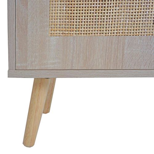 Commode Buffet Avec Deux Compartiments De Rangement En Kubu Bois Aspect Chêne 56x80x30 Cm 04_00065