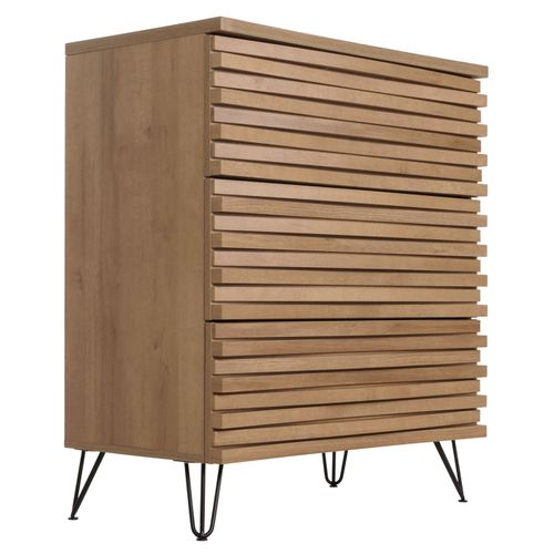 Commode Buffet Meuble Haut Design 3d 3 Tiroirs Bois Massif Manguier Et Métal 94x80x45 Cm 04_000652