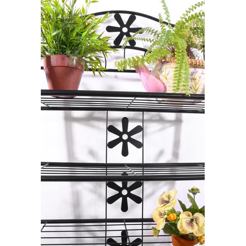 Etagère Bibliothèque Rangement à Chaussures Étagère Niveaux Hauteur 112 Cm En Méal Noir 04_0006778