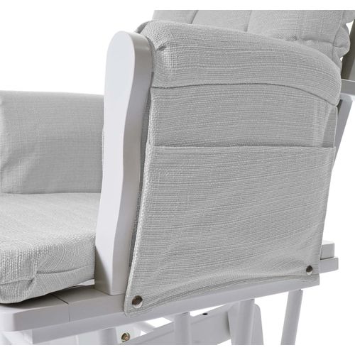 Fauteuil De Relaxation Fonction Bascule Avec Repose-pieds Coussin En Tissu Gris Structure En Bois