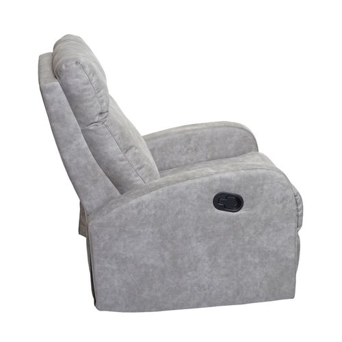 Fauteuil TV Relaxation Fonction Bascule Siège Rotatif En Tissu Gris Clair 04_0006873