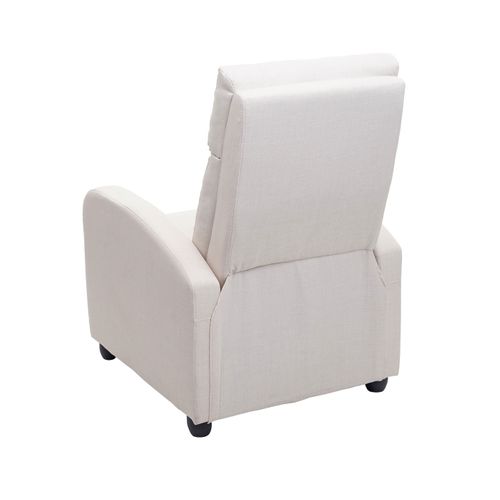 Fauteuil TV Relaxation Fonction Inclinable Réglable En Tissu Crème 04_0006877