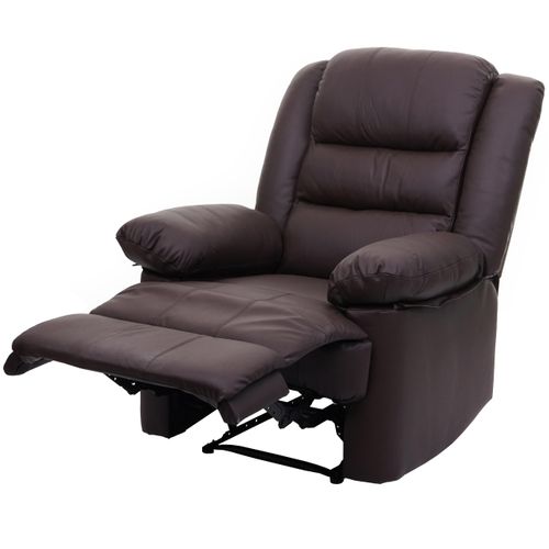 Fauteuil TV Inclinable Large Et Confortable En Cuir Et Pvc Marron 101x87x100 Cm 04_0006883