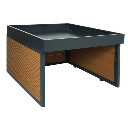 Abri Pour Robot Tondeuse Avec Bac à Plantes 40x60x73 Cm Fer Et Plastique Aspect Chêne 04_0006943