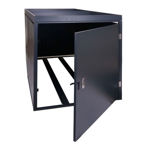 Garage 2 Vélos Avec Jardinière Verrouillable En Acier Galvanisé 125x113x208cm Anthracite 04_000695