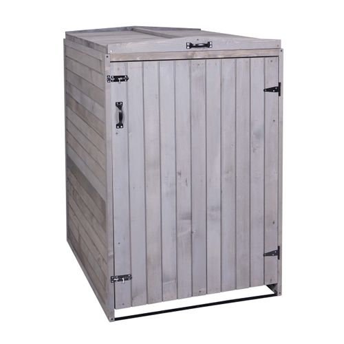 Abris Poubelles Convient Pour Deux Bacs Normaux Ou Un Grand Bac 126 X 80 X 98 Cm Bois Mvg Gris Ant