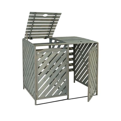 Abris Poubelles Pour Poubelles D'une Capacité De 60 à 240 Litres 121 X 133 X 98 Cm Bois De Sapin G