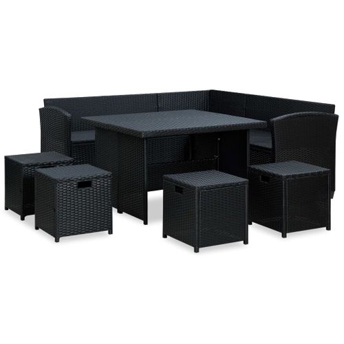 Salon De Jardin Meuble D'extérieur Ensemble De Mobilier 6 Pièces Avec Coussins Résine