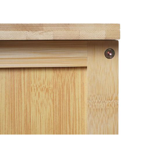 Meuble De Salle De Bain Étagère 2 Portes En Bambou 87 X 99 X 33 Cm 04_0007839