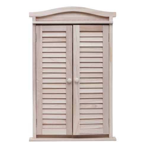 Miroir Mural Forme Fenêtre Avec Volets 71x46x5 Cm En Bois Vieilli 04_0007888