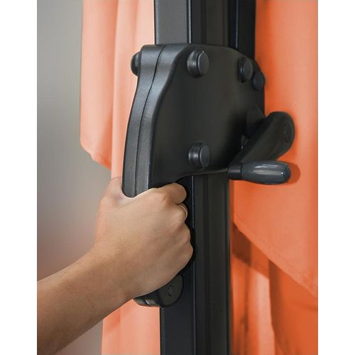 Parasol Déporté Avec Pied En Croix 3 X 3m Polyester Couleur Terre Cuite Aluminium 23kg Sans Pieds