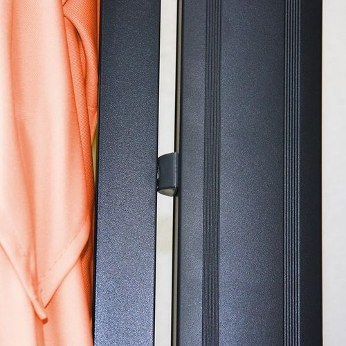 Parasol Déporté Avec Pied En Croix 3 X 3m Polyester Couleur Terre Cuite Aluminium 23kg Sans Pieds