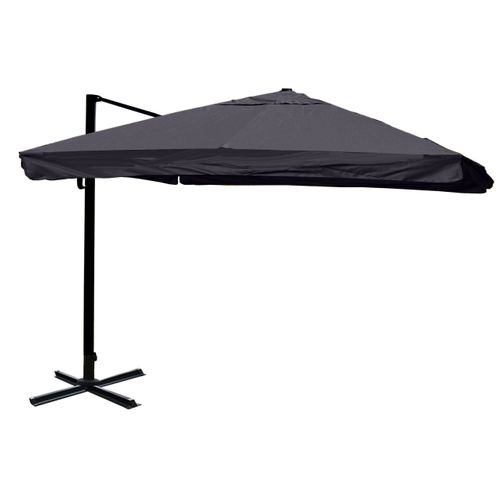 Parasol Déporté 5 M – Toile Polyester Anthracite – Structure Aluminium/acier – Sans Pied 04_000795