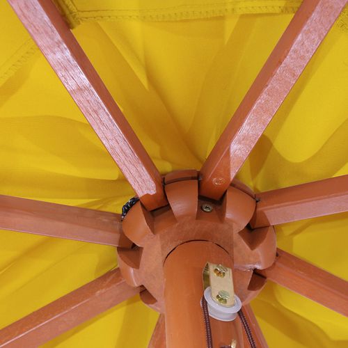 Parasol De Jardin Diamètre 3,5m Polyester Jaune Et Bois 7kg Sans Pied 04_0008009