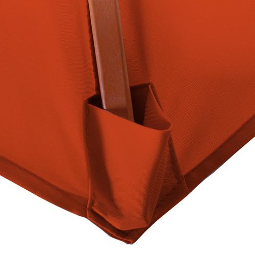 Parasol De Jardin Diamètre 3,5m Polyester Terre Cuite Et Bois Sans Pied De Parasol 04_0008010