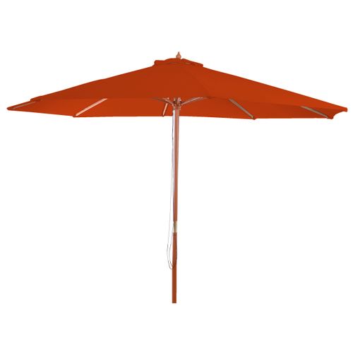 Parasol De Jardin Diamètre 3,5m Polyester Terre Cuite Et Bois Sans Pied De Parasol 04_0008010