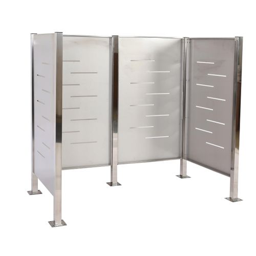 Abris Poubelles Pour Conteneur Jusqu'à 240l 150x165x85 Cm Métal Acier Inoxydable 04_0008194