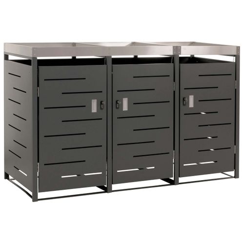 Abris Poubelle Verrouillable Avec Bac à Plantes Capacité De 80 à 240 Litres Acier Inoxydable-métal