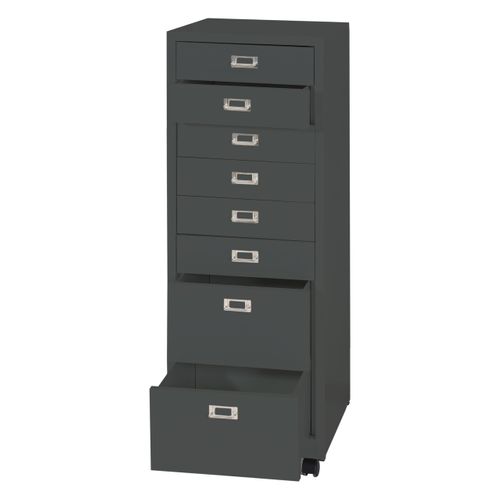 Caisson à Tiroirs Armoire De Bureau 115x40x41 Cm 8 Tiroirs En Acier Gris Foncé 04_0008264