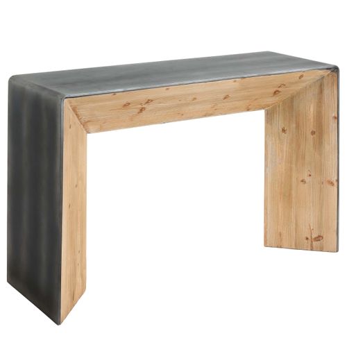 Table Console Table D'appoint Design Industrielle Bois Massif Mvg 80 X 120 X 40 Cm Naturel Aspect