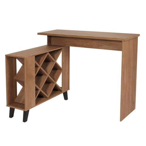 Table De Bar Comptoir Table Casier à Vin Compartiments De Rangement 93 X 120 X 98 Cm Mdf Marron 04