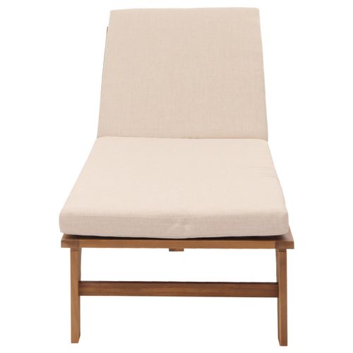 Transat De Jardin Chaise Longue En Bois Et Osier Décoratif En Polyrotin Coussin Crème-beige 04_000