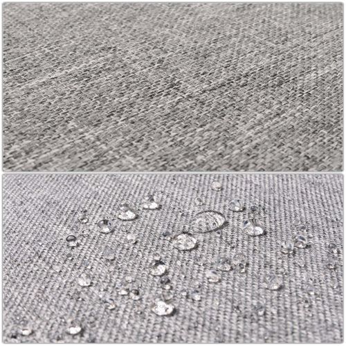 Transat De Jardin Chaise Longue En Bois Et Osier Décoratif En Polyrotin Coussin Gris 04_0008608