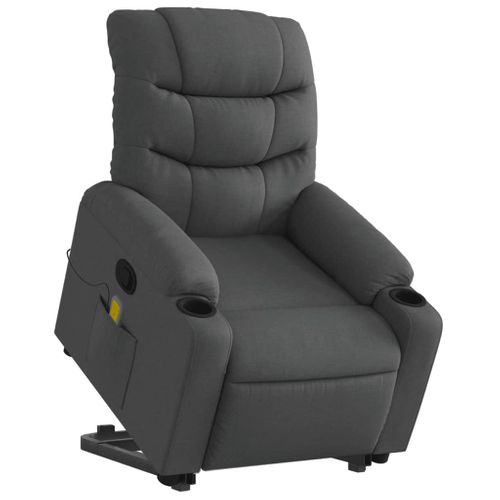 Fauteuil De Relaxation TV Fonction Massage Inclinable Fonction De Levage Électrique En Tissu Gris