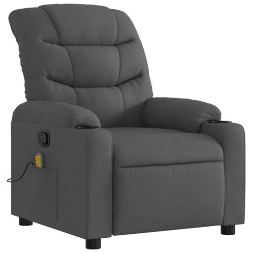 Fauteuil De Relaxation TV Fonction D'inclinaison Manuelle En Tissu Gris Foncé Dec026958