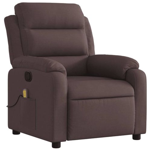Fauteuil De Relaxation TV Fonction Massage Inclinable Inclinaison Manuelle En Tissu Marron Foncé