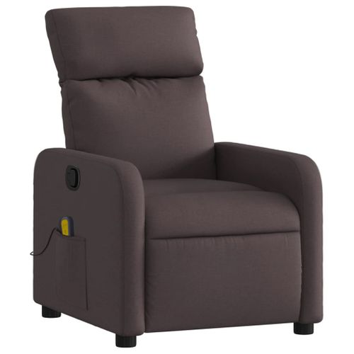 Fauteuil De Relaxation TV Fonction Massage Inclinable Marron Foncé Tissu Brun Dec026989