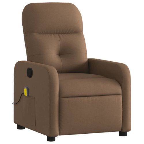 Fauteuil De Relaxation TV Fonction Massage Inclinable En Tissu Marron Dec027023