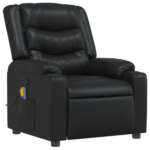Fauteuil De Relaxation TV Fonction Massage Inclinable 6 Points De Massage En Pvc Noir Dec027039