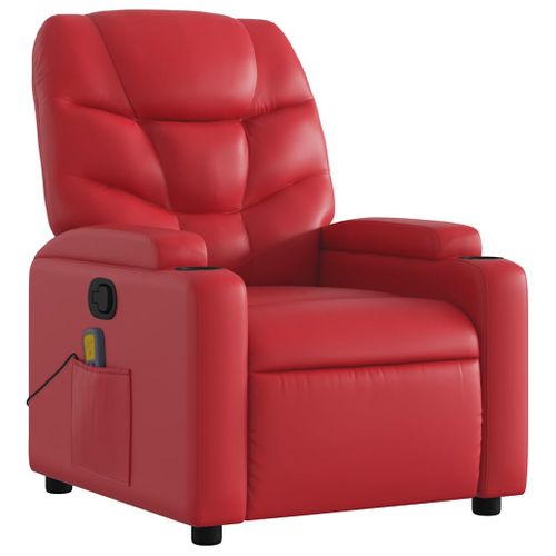 Fauteuil De Relaxation TV Fonction Massage Inclinable 6 Points De Massage En Pvc Rouge Dec027103