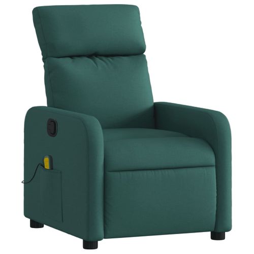 Fauteuil De Relaxation TV Fonction Massage Inclinable Vert Foncé Tissu Vert Dec027124