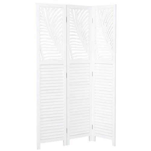 Paravent En Bois Blanc à 3 Panneaux 170x120 Idéal Pour Séparer Et Décorer Votre Espace Par06097