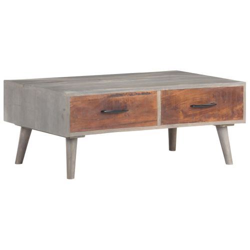 Table Basse Avec Tiroirs Design Moderne Et Contemporaine 100 X 60 X 40 Cm Bois Massif De Manguier