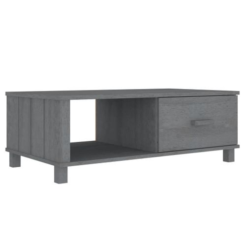Table Basse Avec Tiroir Et D'un Compartiment Design Moderne 100 X 55 X 35 Cm Bois Massif De Pin Md